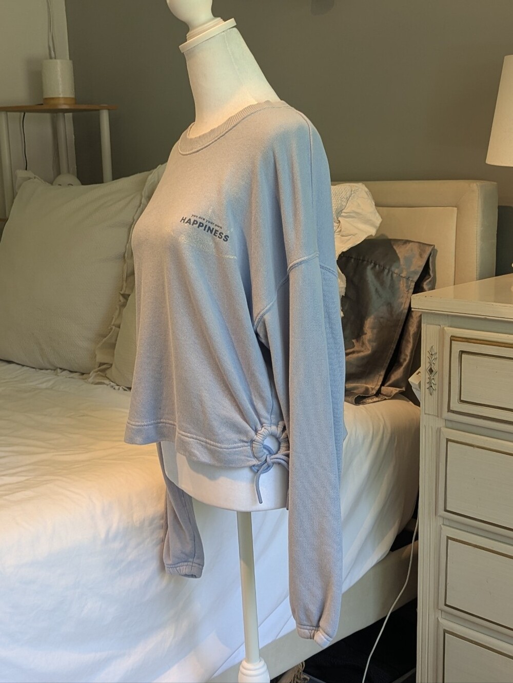 OFFLINE By Aerie Weekend Side Tie Sweatshirt Blue Women's S